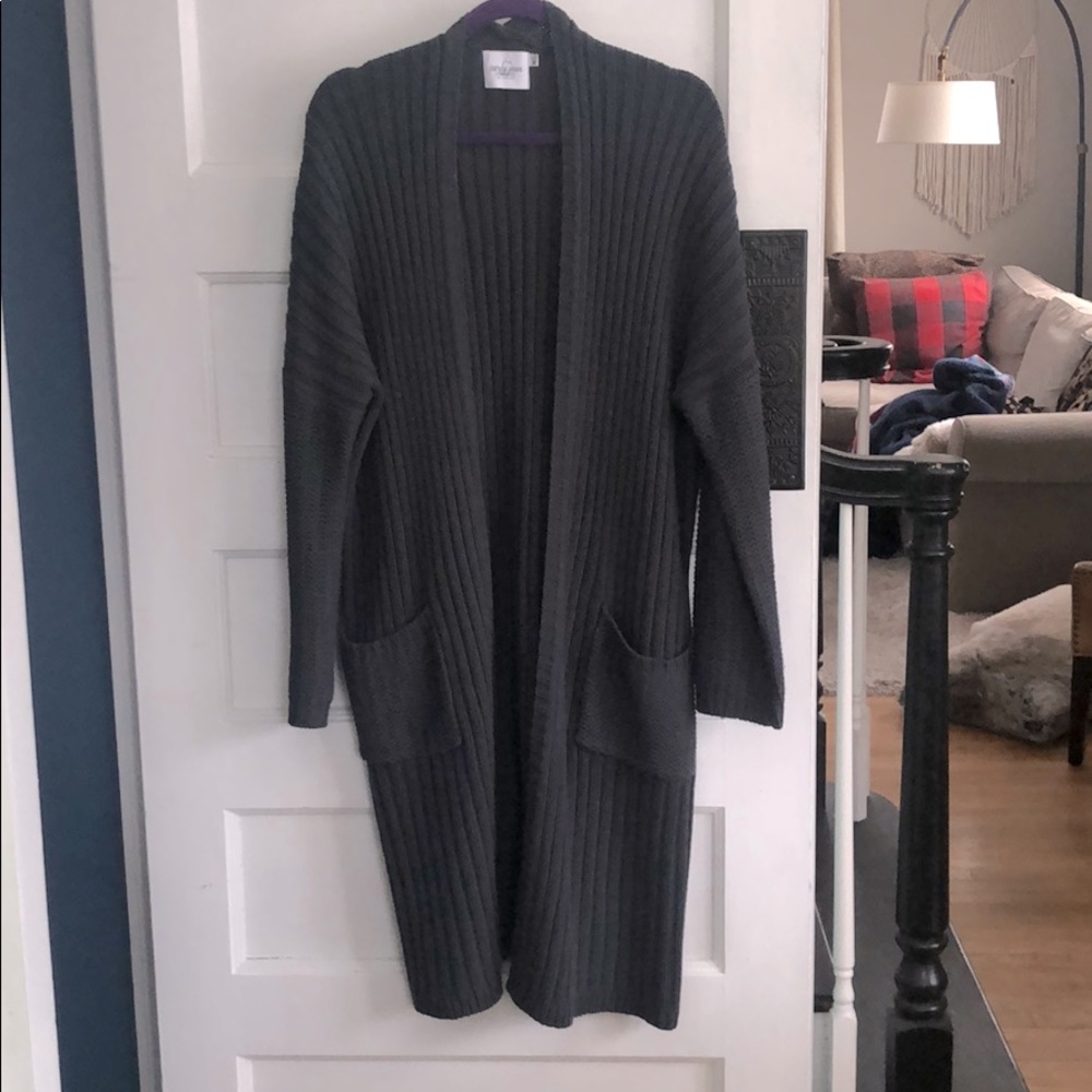 CJLA navy chunky knit long cardigan